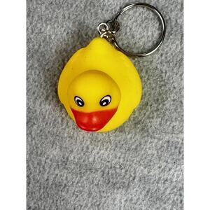 yellow duck keychain cryptid rubber duck weirdcore toy upcycled charm